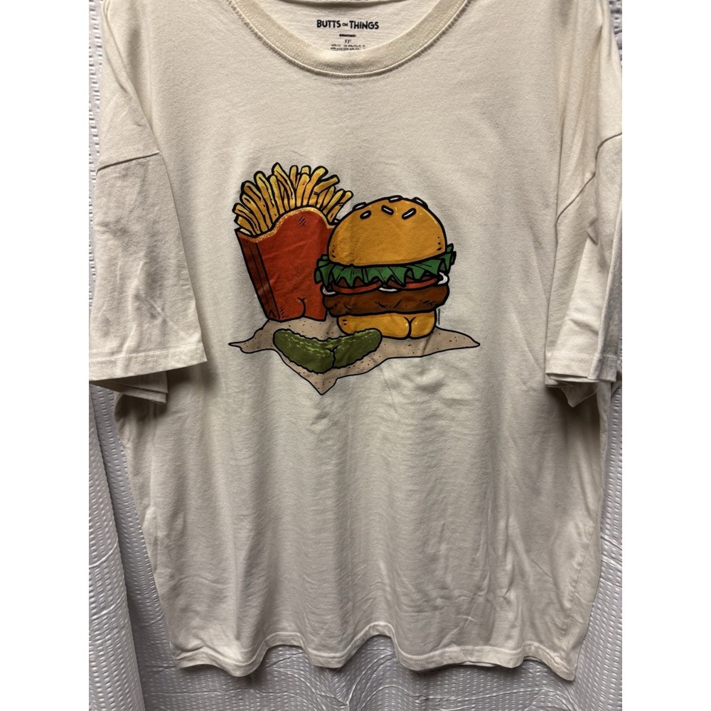 Butts on Things funny Cotton Poly Tee Size XXL Unisex BrianCookArt - Picture 4 of 8